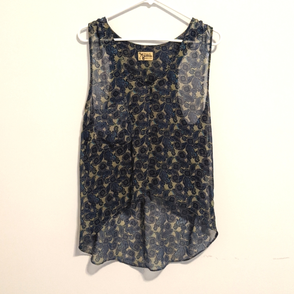 Show Me Your Mumu purple paisley tank top size small